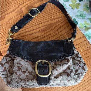 Coach Black and Tan Shoulder Bag
